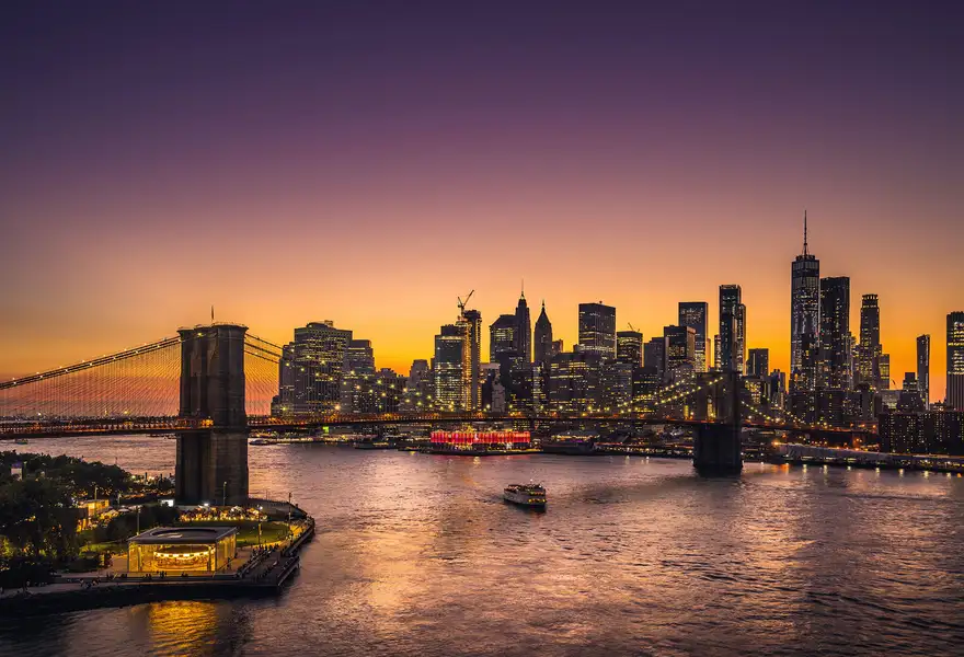 Professional Travel Incentive Management City Skyline at Night